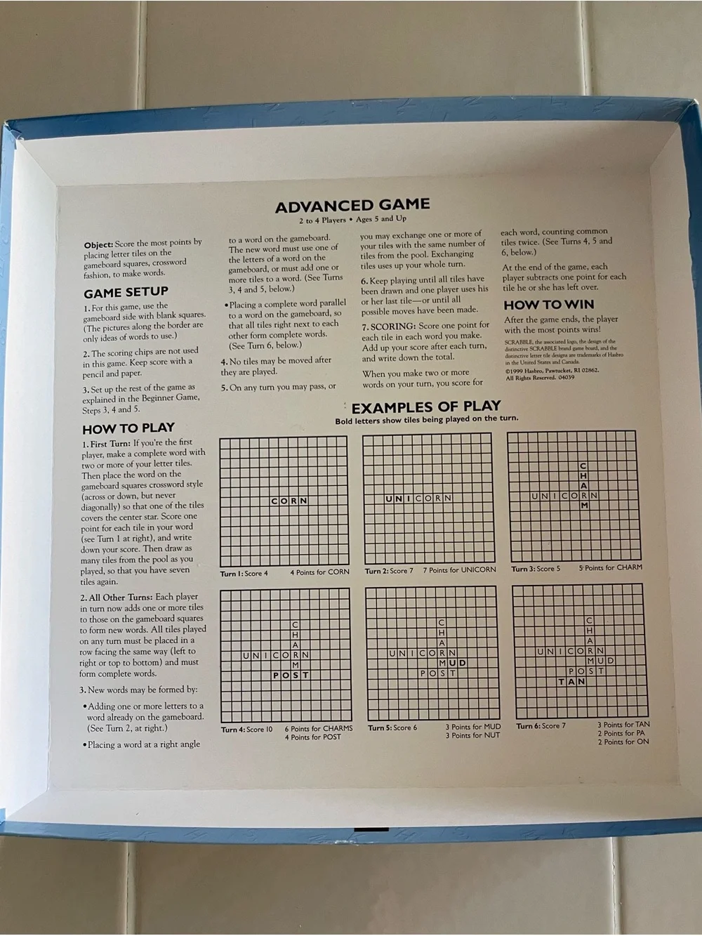 Hasbro Scrabble Junior Kids Board Game - Blue Used but still in good condition